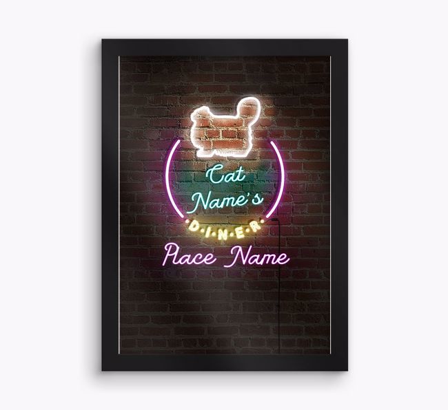 Neon Sign: Personalised {breedCommonName} Framed Print